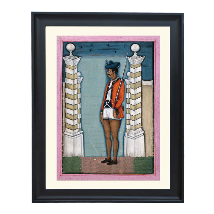 An Indian guard on duty art print