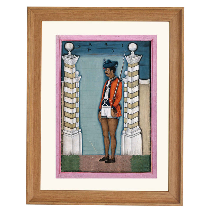 An Indian guard on duty art print