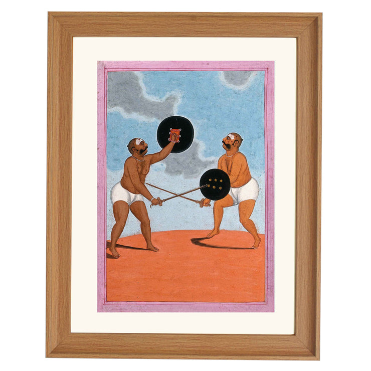A pair of Indian wrestlers art print