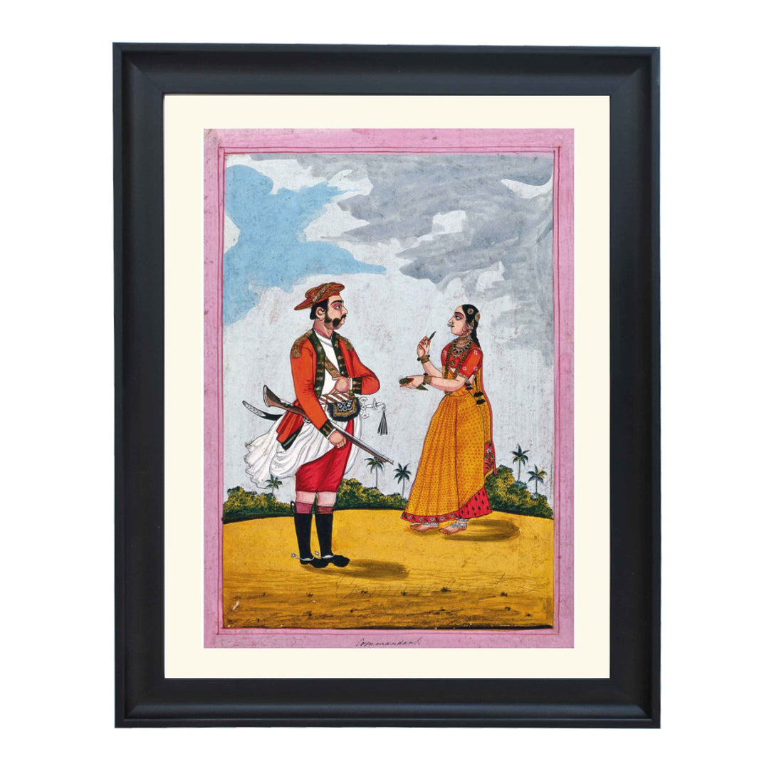 An Indian commandant with his wife art print