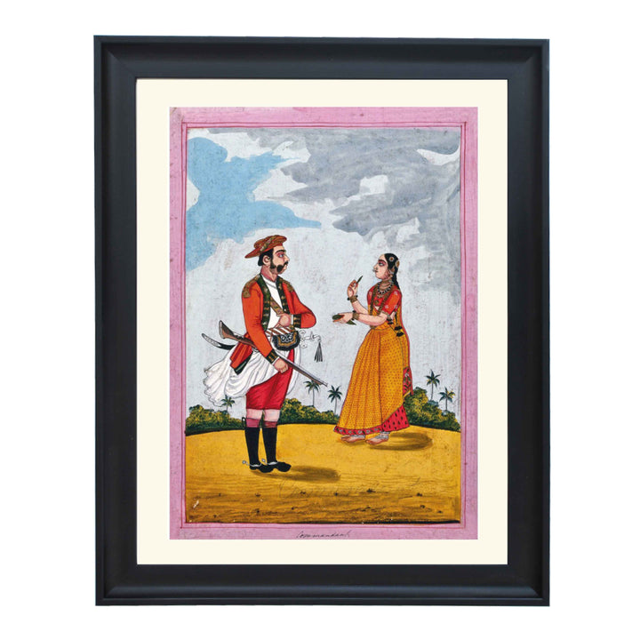 An Indian commandant with his wife art print