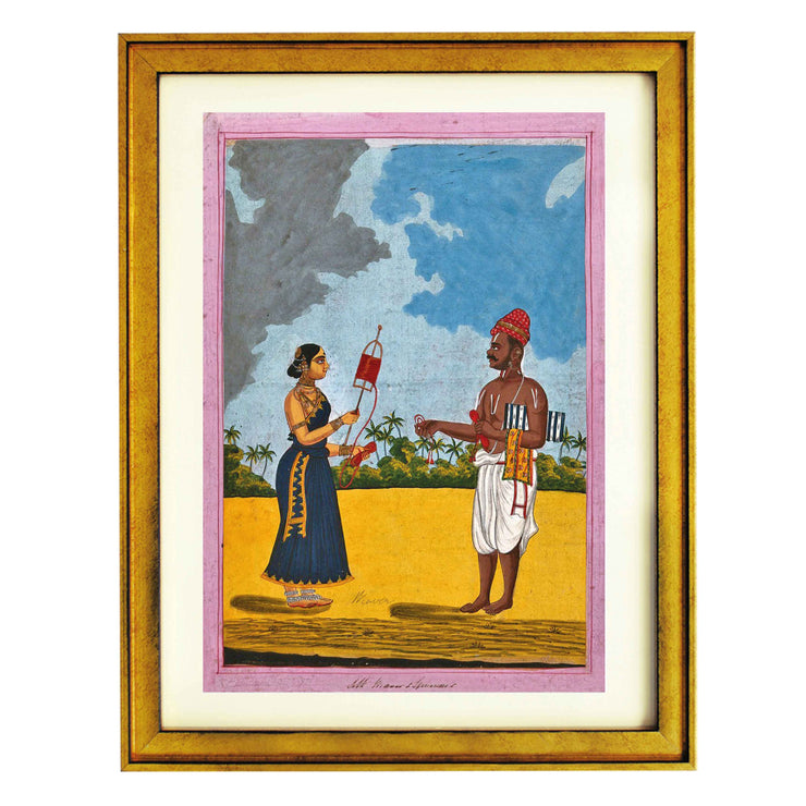 Indian silk weaver art print