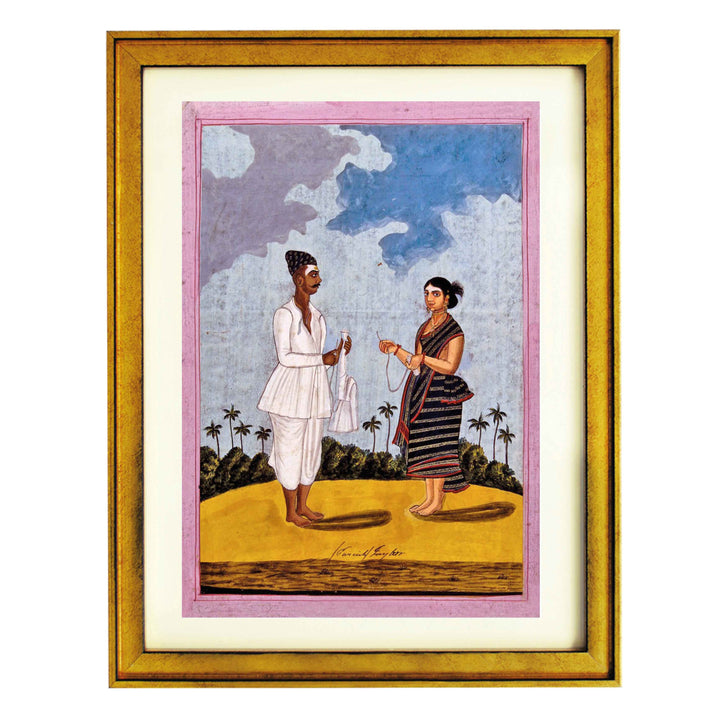 Indian tailor and wife art print