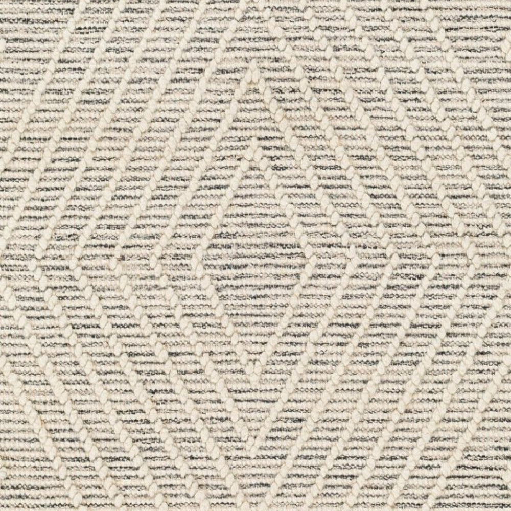 IVORY AND BLACK KILIM HAND WOVEN DHURRIE