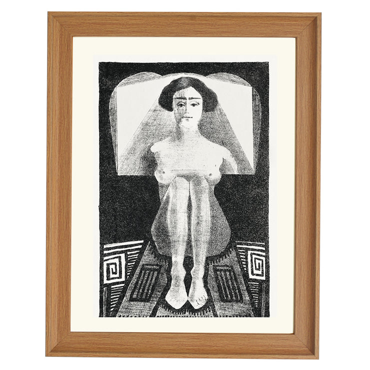 Front view of nude figure in geometric setting By Samuel Jessurun de Mesquita ART PRINT