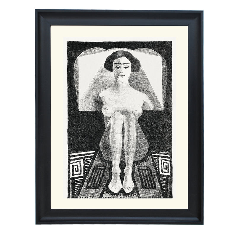 Front view of nude figure in geometric setting By Samuel Jessurun de Mesquita ART PRINT