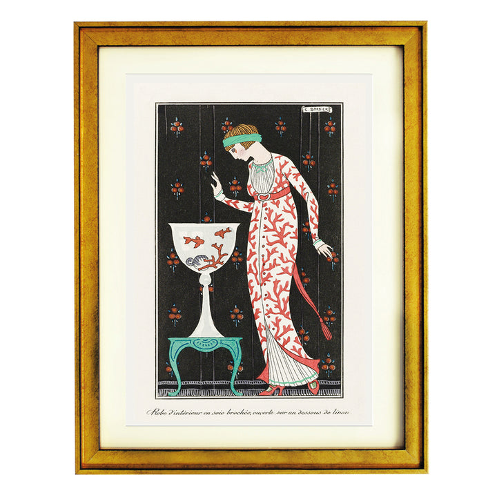 Robe D'Interieur en soie brochee, ouverte sur un dessous de linon by George Barbier ART PRINT