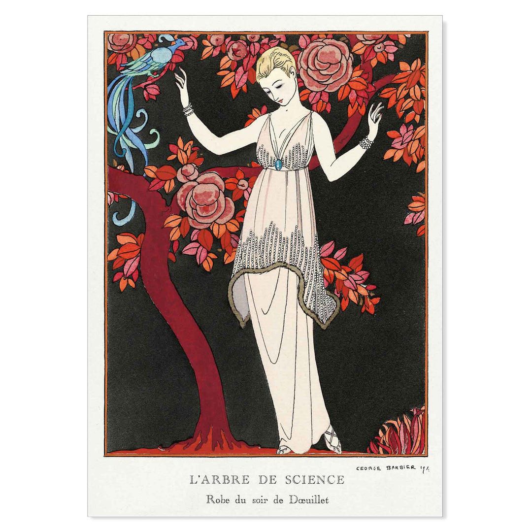 L'ARBRE DE SCIENCE Robe du soir de Doeuillet by George Barbier ART PRINT