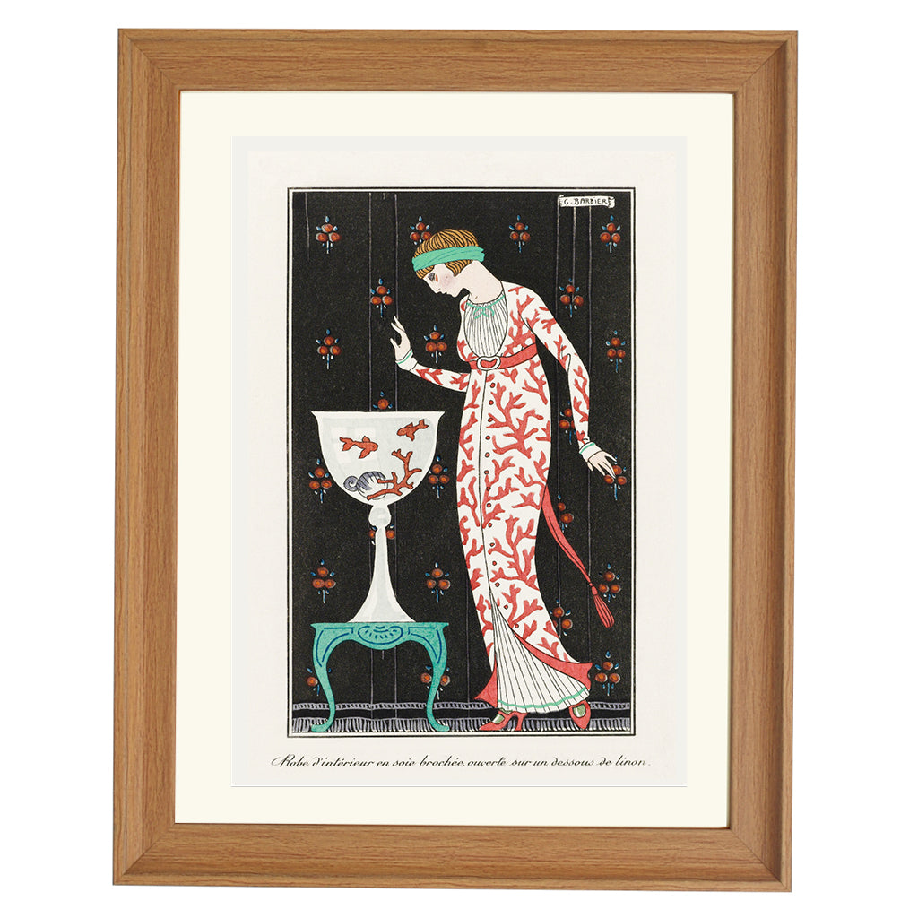 Robe D'Interieur en soie brochee, ouverte sur un dessous de linon by George Barbier ART PRINT