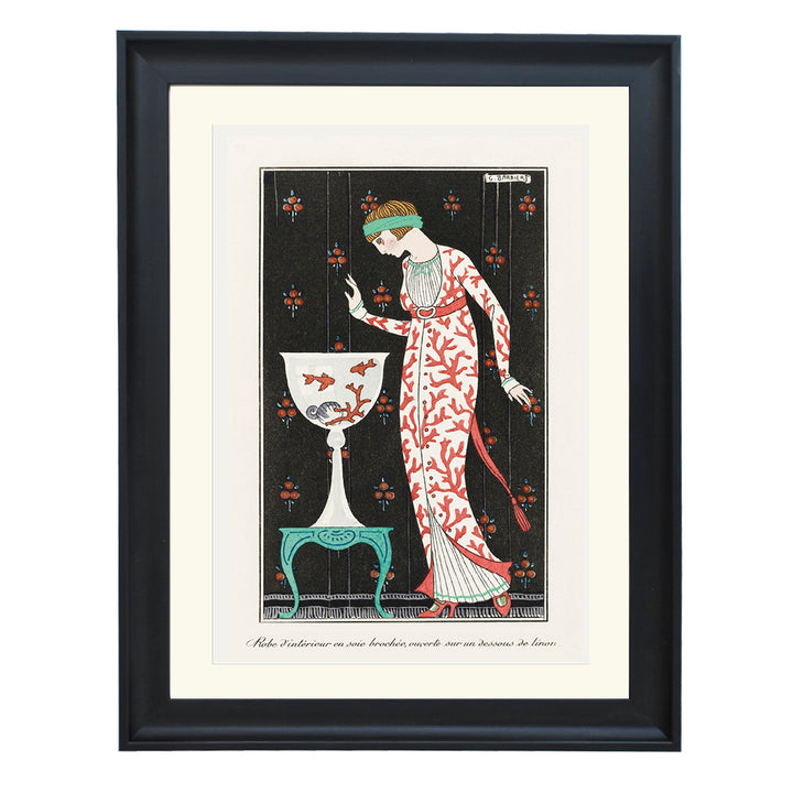 Robe D'Interieur en soie brochee, ouverte sur un dessous de linon by George Barbier ART PRINT