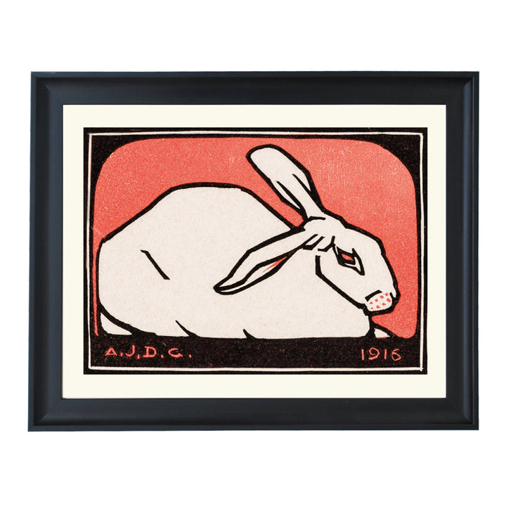 Lying rabbit By Julie De Graag ART PRINT