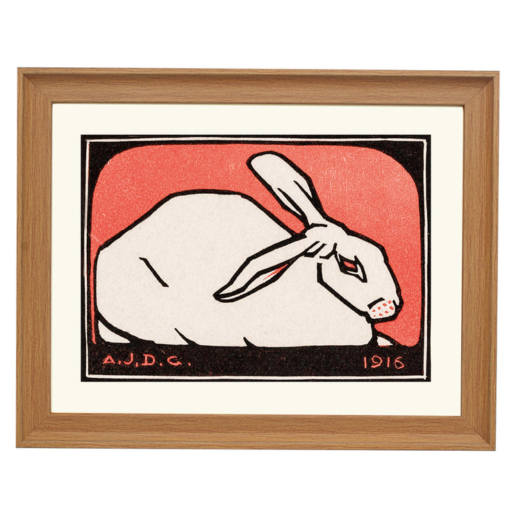 Lying rabbit By Julie De Graag ART PRINT
