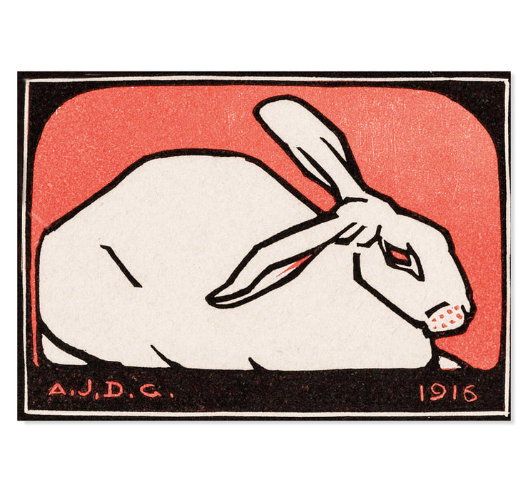 Lying rabbit By Julie De Graag ART PRINT
