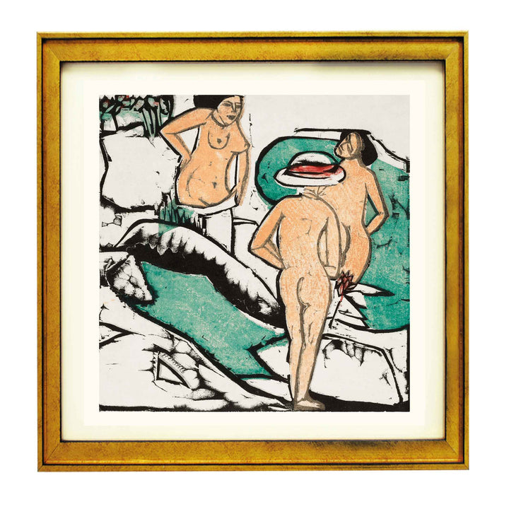 Women Bathing Between White Stones (1912)  by Ernst Ludwig Kirchner Art Print