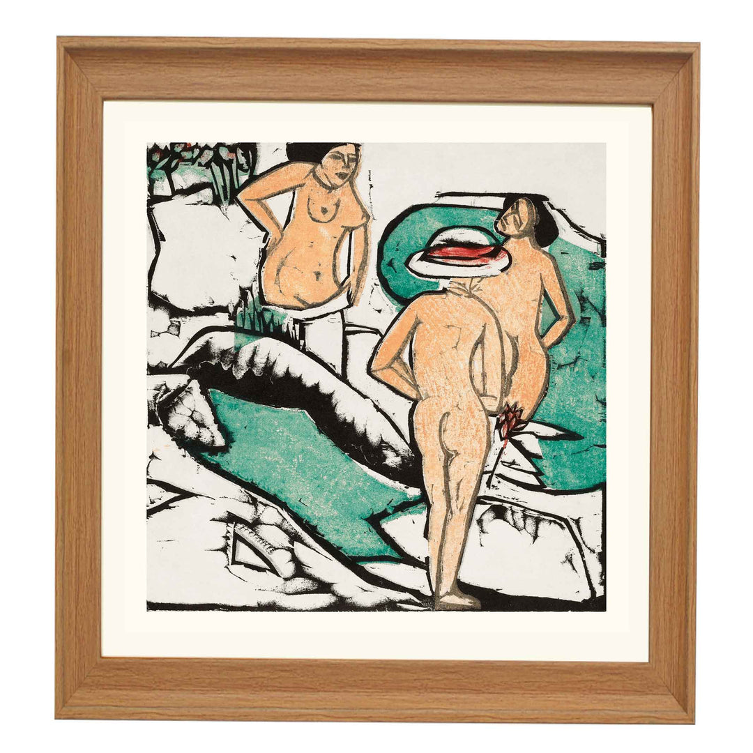 Women Bathing Between White Stones (1912)  by Ernst Ludwig Kirchner Art Print