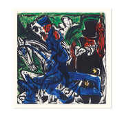 Peter Schlemihl's Wondrous Story Schlemihl Encounters the Little Gray Man on the Road by Ernst Ludwig Kirchner Art Print