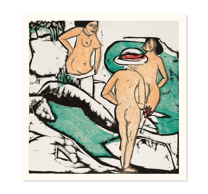 Women Bathing Between White Stones (1912)  by Ernst Ludwig Kirchner Art Print