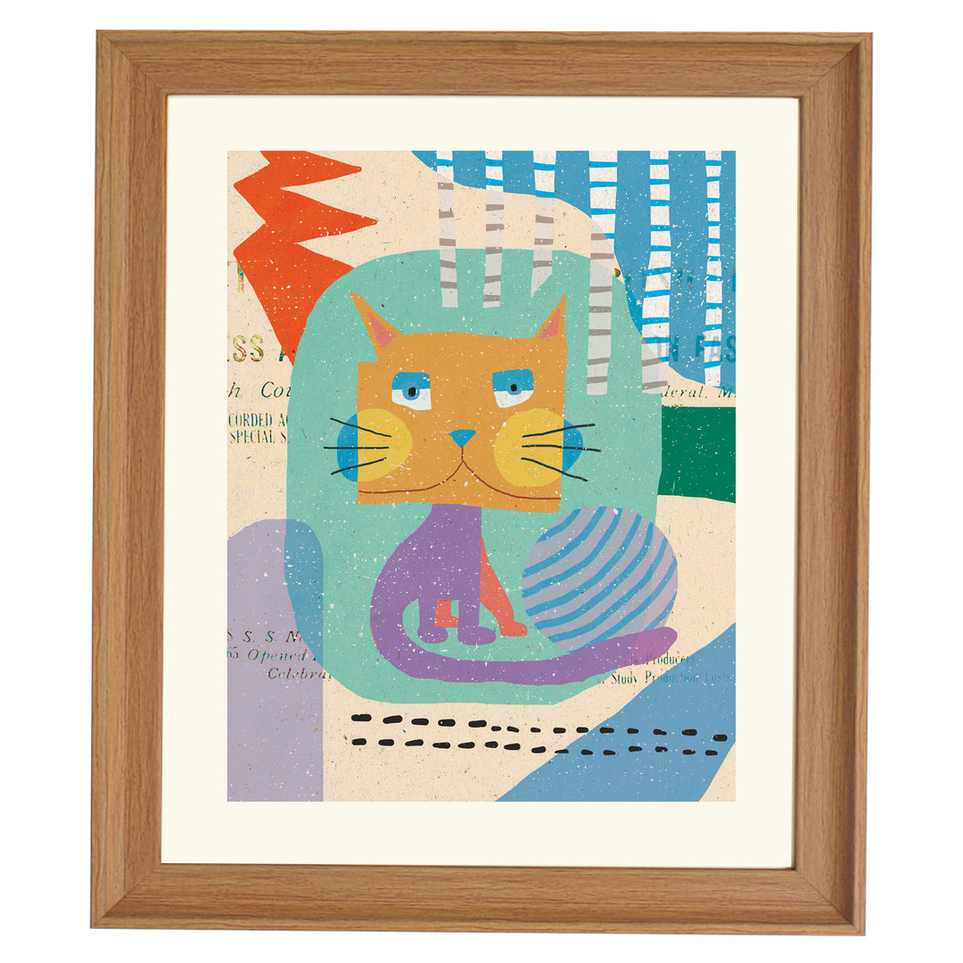 Fat Cheeks Cat Art Print