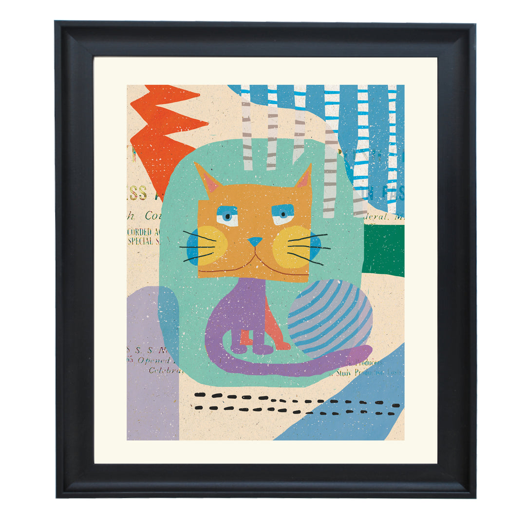 Fat Cheeks Cat Art Print