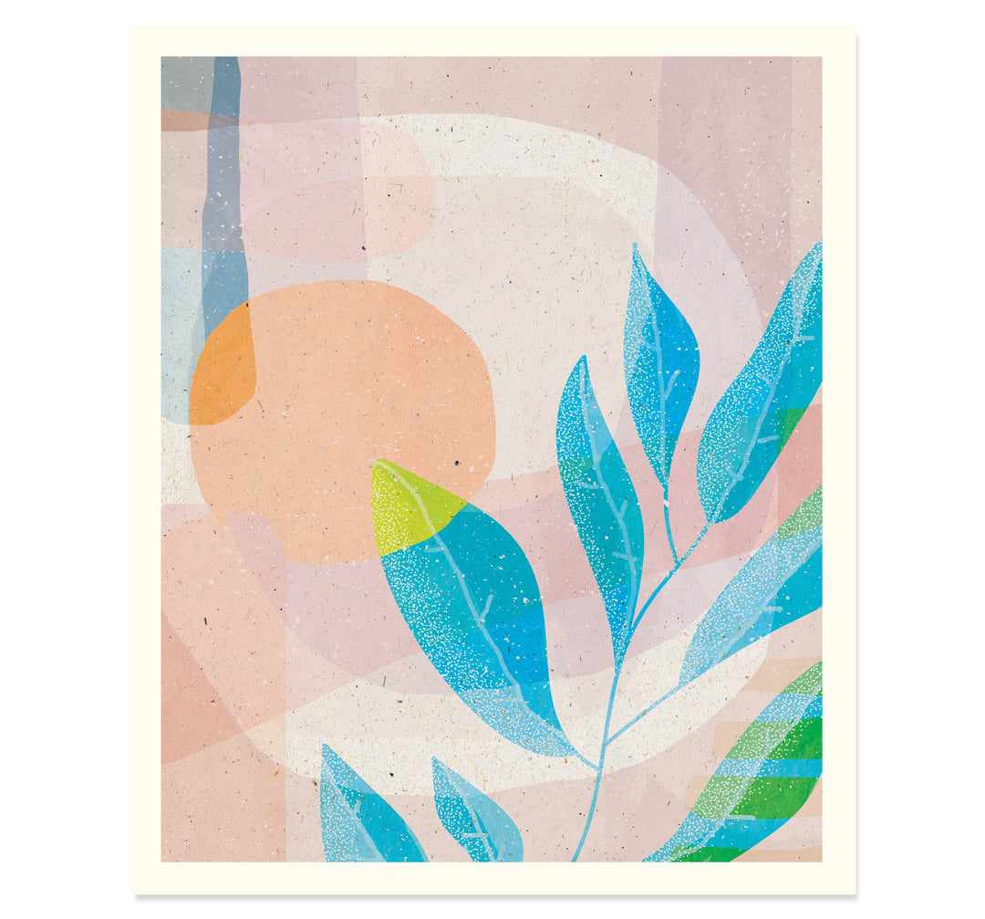 Blue Leaves Art Print