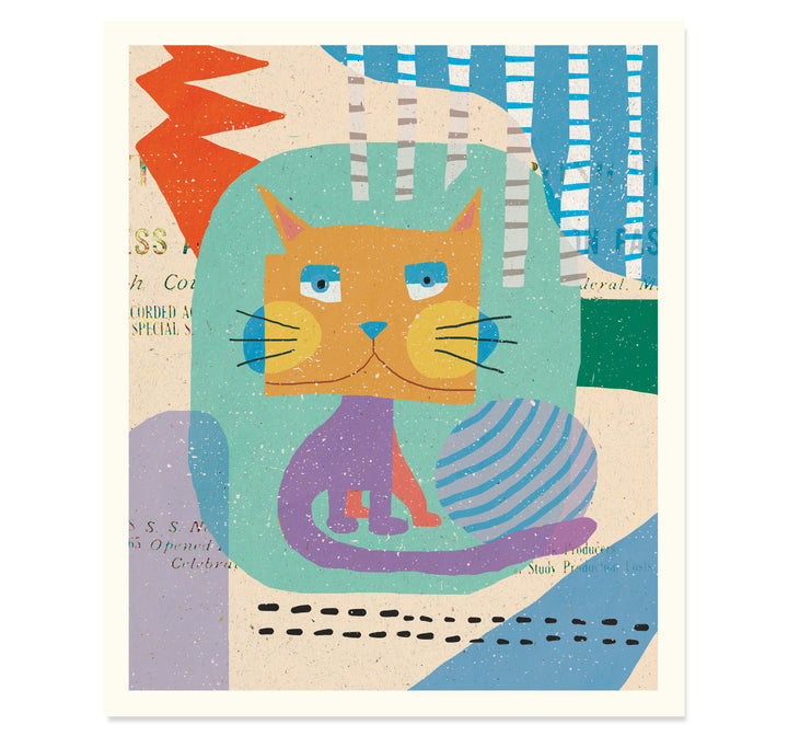 Fat Cheeks Cat Art Print