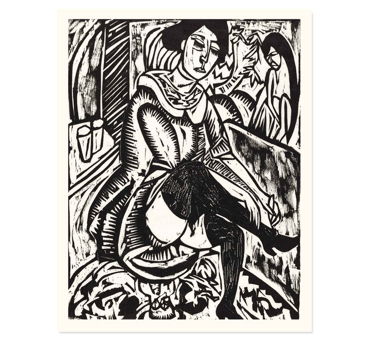 Woman Tying Her Shoe by Ernst Ludwig Kirchner Art Print