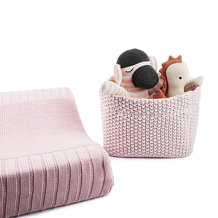 Organic Cotton Baby Basket | Moss Knitted