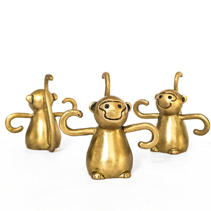 Handcrafted Monkey Figurine in Brass