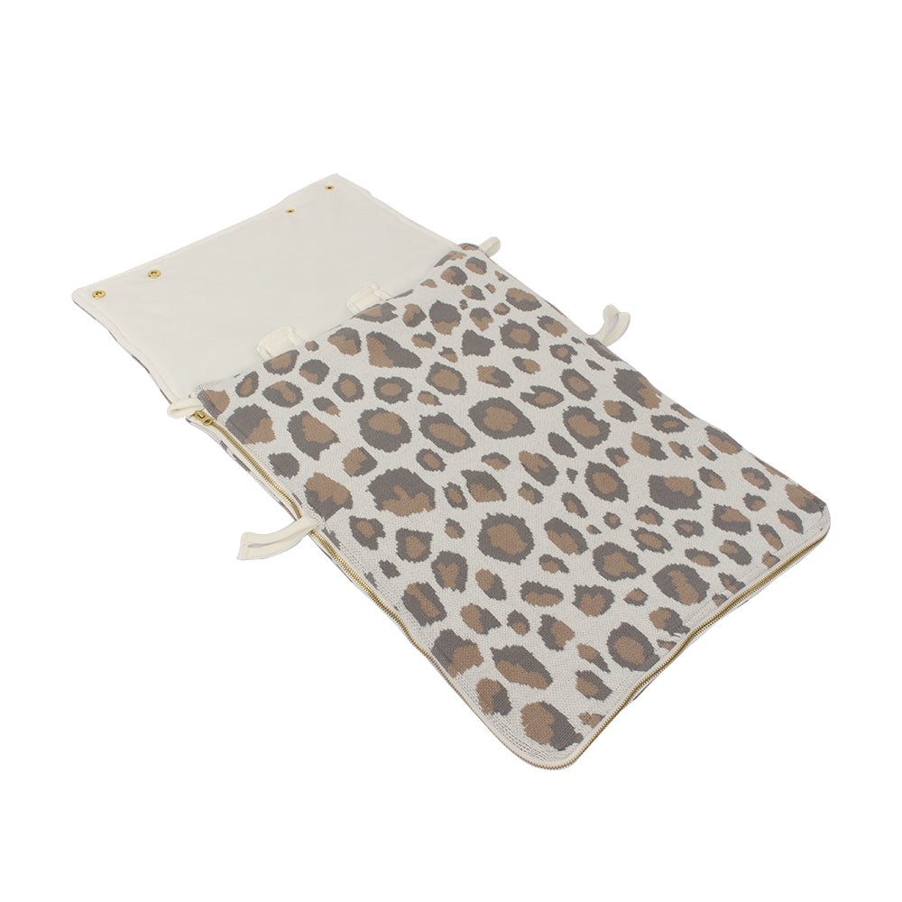 Organic Cotton Baby Footmuff | Panther Patterned