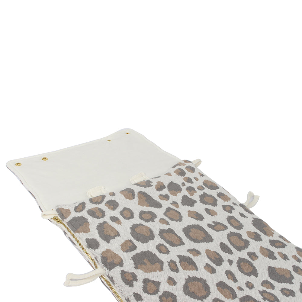 Organic Cotton Baby Footmuff | Panther Patterned