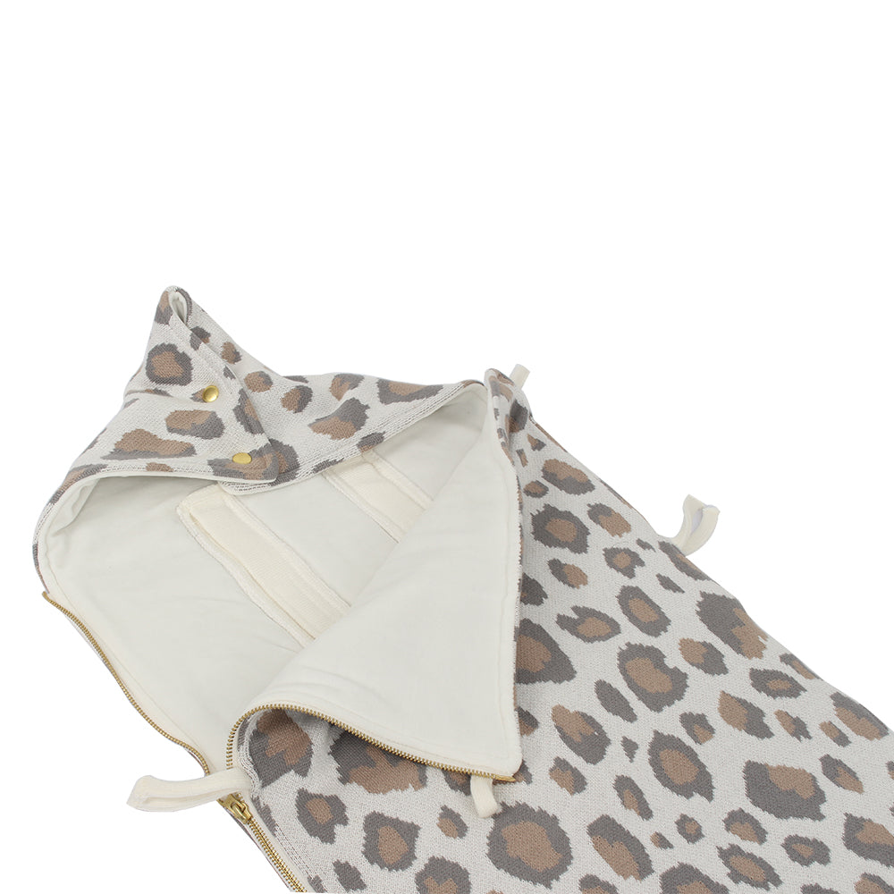 Organic Cotton Baby Footmuff | Panther Patterned