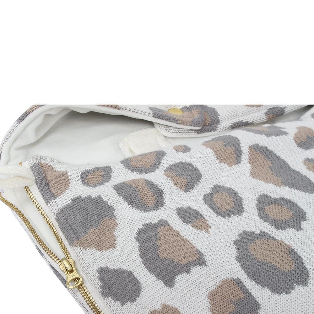 Organic Cotton Baby Footmuff | Panther Patterned