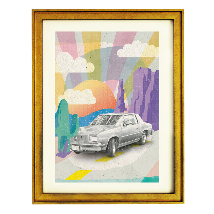 Vintage Car in the Desert Art Print