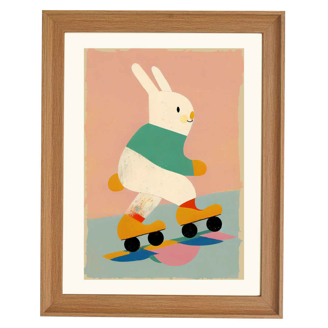 Skating Bunny Art Print