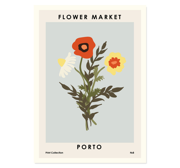 Flower Market Porto Art Print