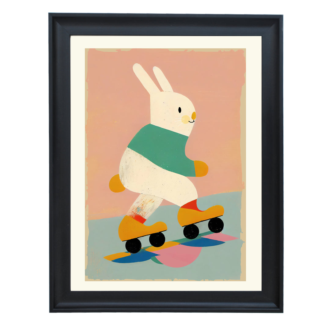 Skating Bunny Art Print