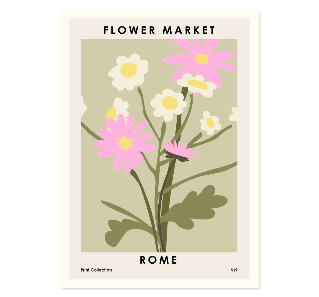 Flower Market Rome Art Print