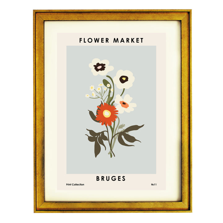 Flower Market Bruges Art Print