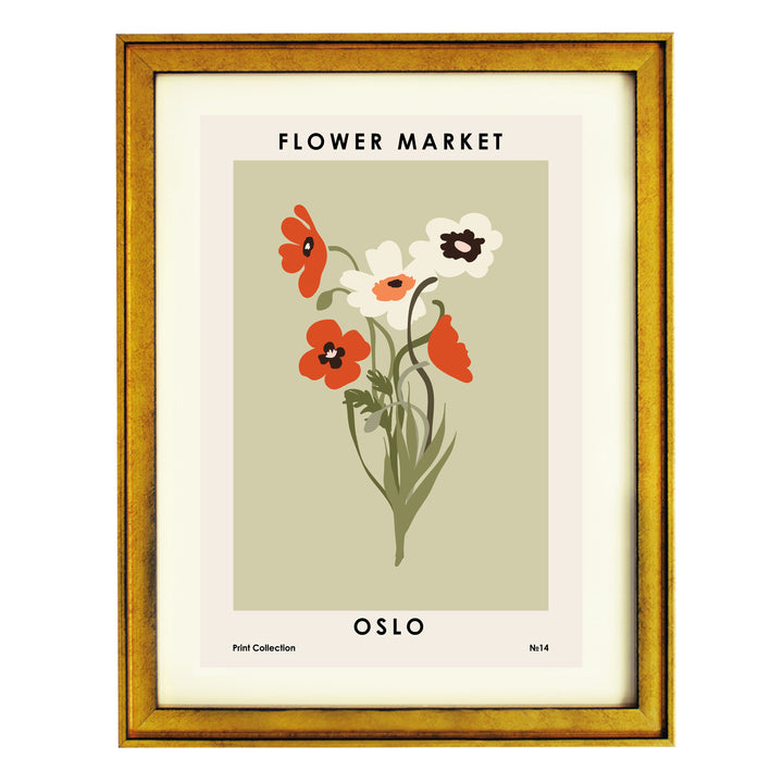 Flower Market Oslo Art Print