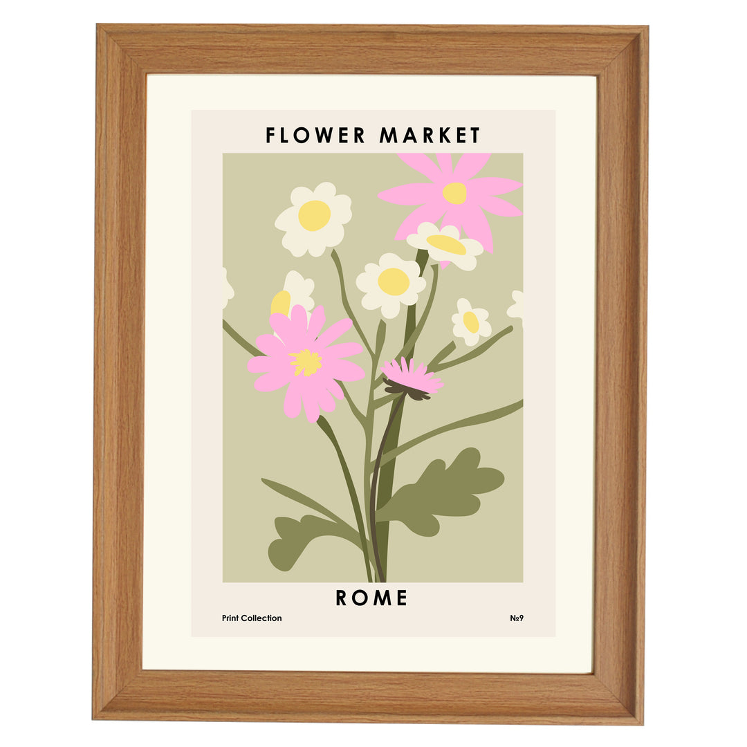 Flower Market Rome Art Print