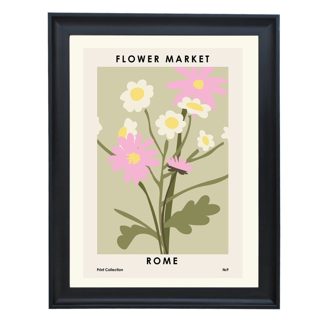 Flower Market Rome Art Print