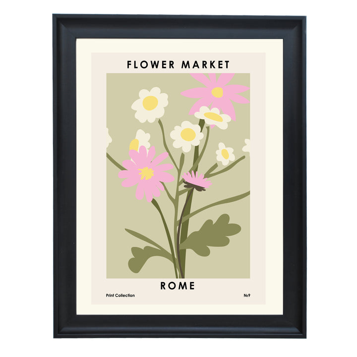 Flower Market Rome Art Print