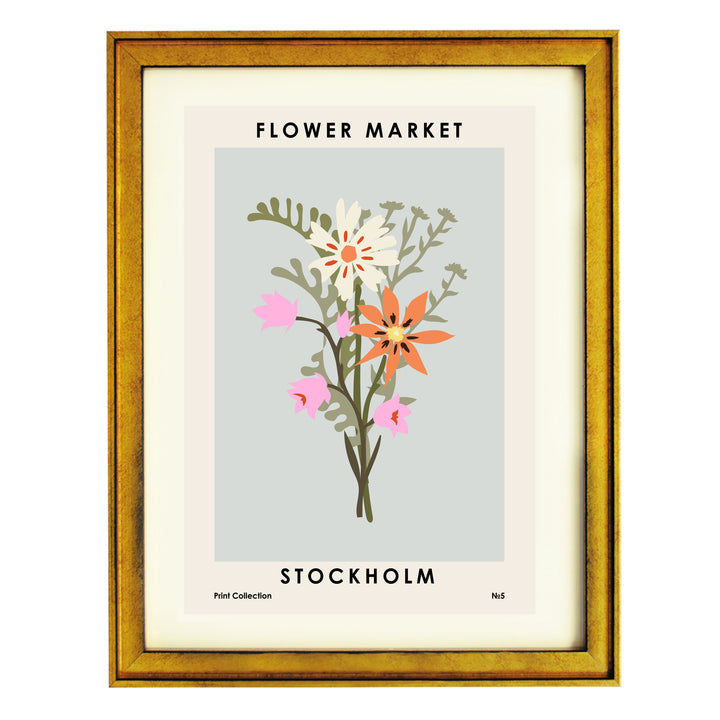 Flower Market Stockholm Art Print