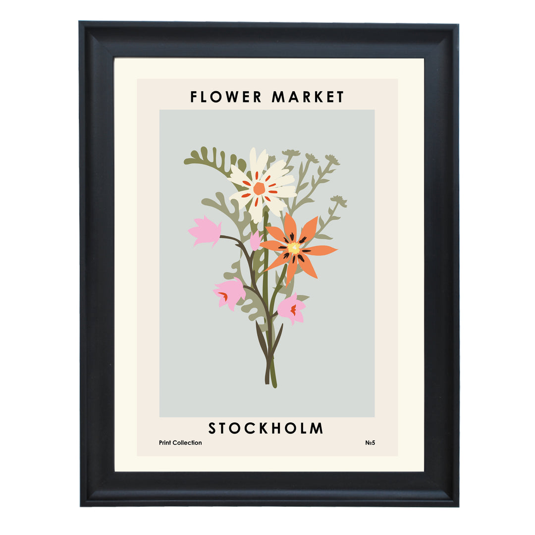 Flower Market Stockholm Art Print