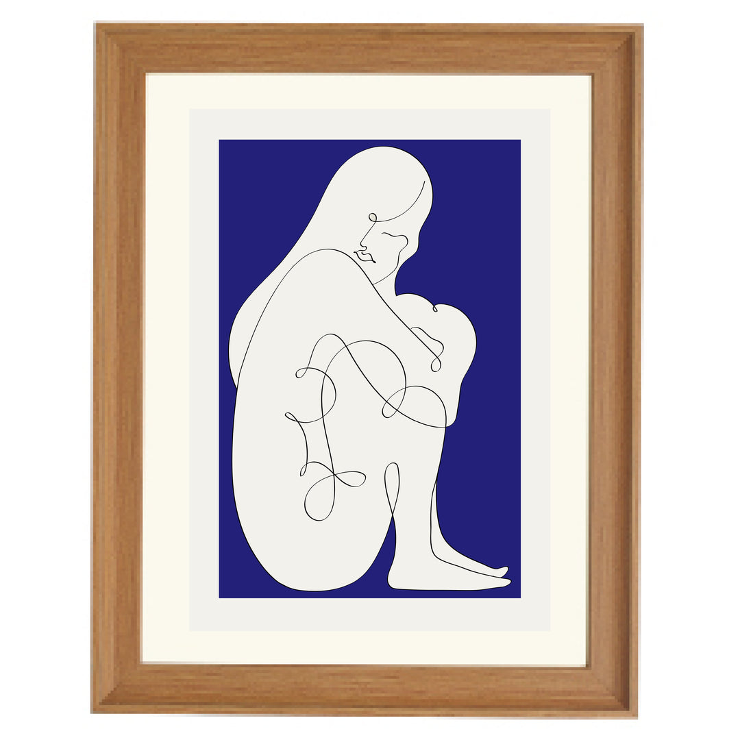 Sitting Woman Blue Art Print