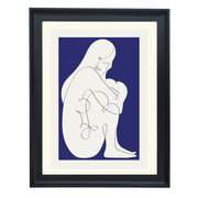 Sitting Woman Blue Art Print
