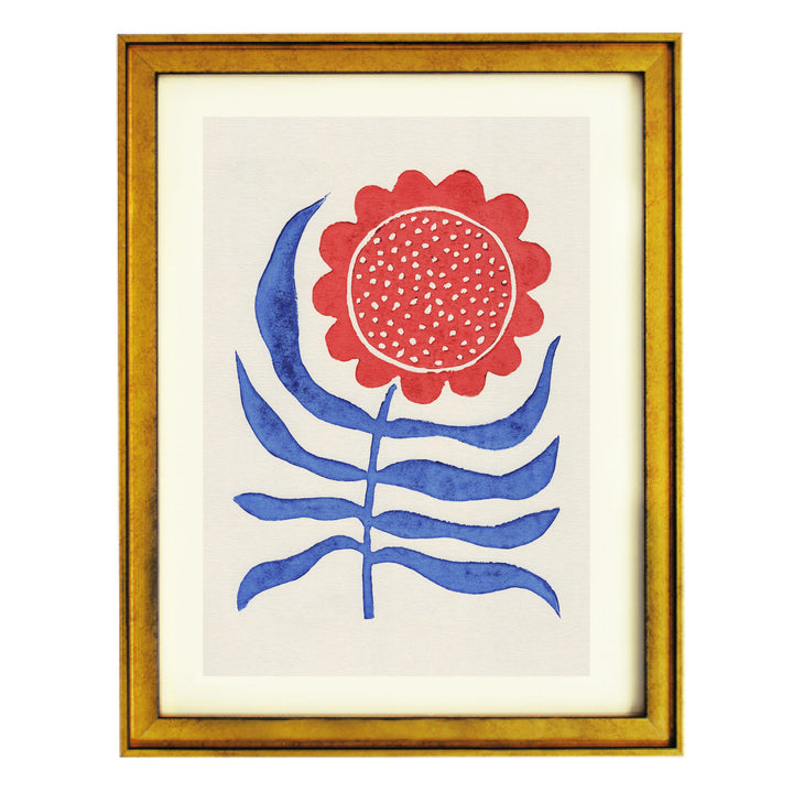 Red Flower / Lino Art Print