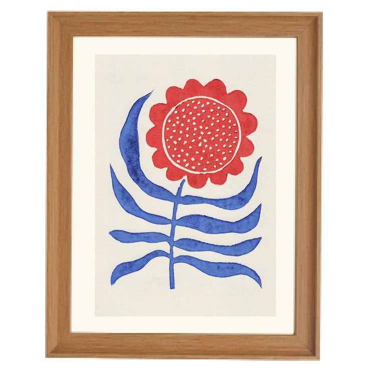 Red Flower / Lino Art Print