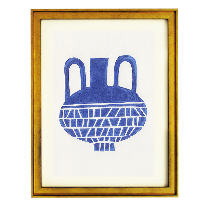 Linocut Vase #6 Art Print