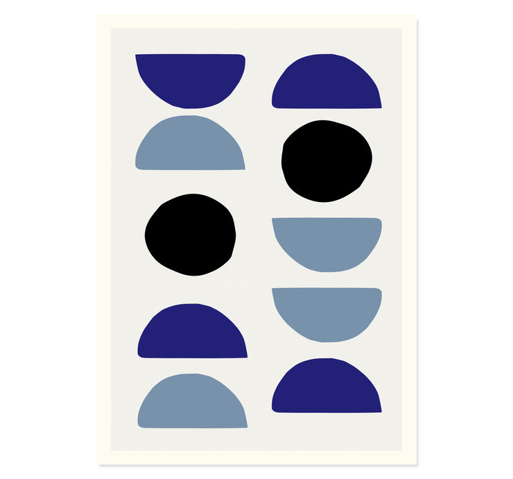 Blue Shapes 2 Art Print